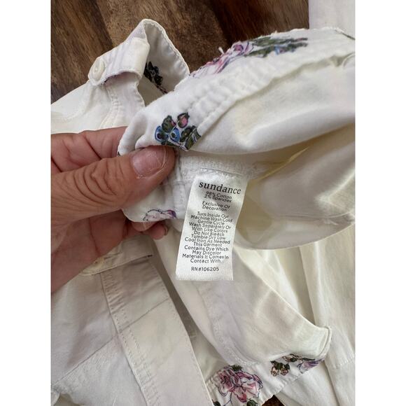 Sandance Women's White Cotton Blended Straight Leg Pants Size 6 - Picture 6 of 6